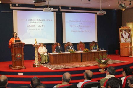 Swamiji inaugural address First International wireless conference for Humanitarian relief